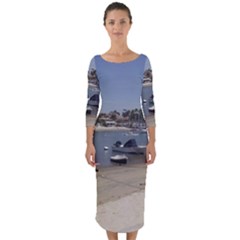 Balboa 1 3 Quarter Sleeve Midi Bodycon Dress by bestdesignintheworld