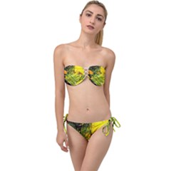 Yellow Chik 5 Twist Bandeau Bikini Set by bestdesignintheworld