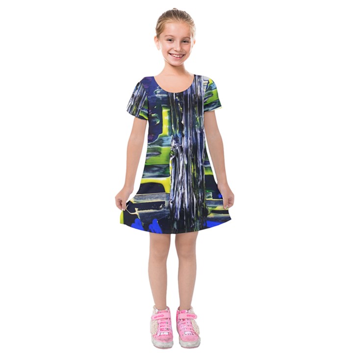 Between Two Moons 7 Kids  Short Sleeve Velvet Dress