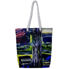 Between Two Moons 7 Full Print Rope Handle Tote (small)