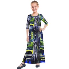 Between Two Moons 7 Kids  Quarter Sleeve Maxi Dress by bestdesignintheworld