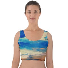 Skydiving 1 1 Velvet Crop Top by bestdesignintheworld