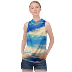 Skydiving 1 1 High Neck Satin Top by bestdesignintheworld