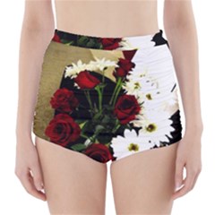 Roses 1 2 High-waisted Bikini Bottoms by bestdesignintheworld