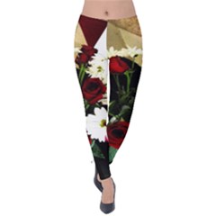 Roses 1 2 Velvet Leggings by bestdesignintheworld