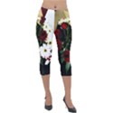 Roses 1 2 Lightweight Velour Capri Leggings  View1