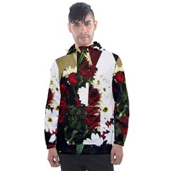 Roses 1 2 Men s Front Pocket Pullover Windbreaker by bestdesignintheworld