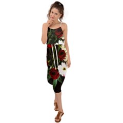 Roses 1 2 Waist Tie Cover Up Chiffon Dress