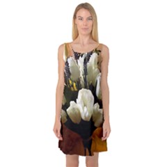 Tulips 1 3 Sleeveless Satin Nightdress by bestdesignintheworld