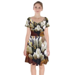 Tulips 1 3 Short Sleeve Bardot Dress by bestdesignintheworld