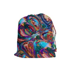 Seamless Abstract Colorful Tile Drawstring Pouch (large)