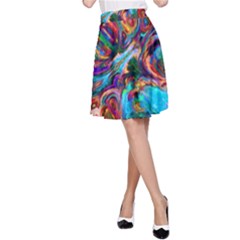 Seamless Abstract Colorful Tile A-line Skirt by HermanTelo