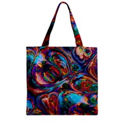 Seamless Abstract Colorful Tile Zipper Grocery Tote Bag