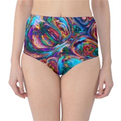 Seamless Abstract Colorful Tile Classic High-waist Bikini Bottoms