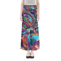 Seamless Abstract Colorful Tile Full Length Maxi Skirt