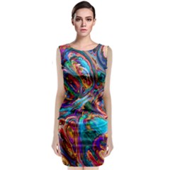 Seamless Abstract Colorful Tile Classic Sleeveless Midi Dress