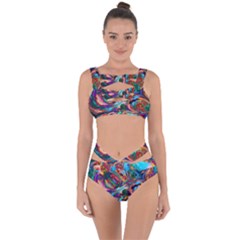 Seamless Abstract Colorful Tile Bandaged Up Bikini Set 