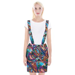 Seamless Abstract Colorful Tile Braces Suspender Skirt