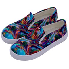 Seamless Abstract Colorful Tile Kids  Canvas Slip Ons