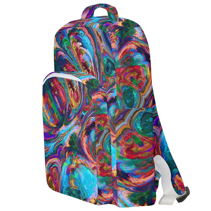 Seamless Abstract Colorful Tile Double Compartment Backpack