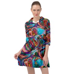 Seamless Abstract Colorful Tile Mini Skater Shirt Dress by HermanTelo