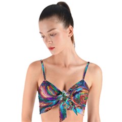 Seamless Abstract Colorful Tile Woven Tie Front Bralet