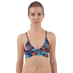 Seamless Abstract Colorful Tile Wrap Around Bikini Top