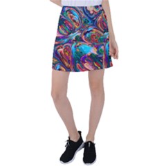 Seamless Abstract Colorful Tile Tennis Skirt