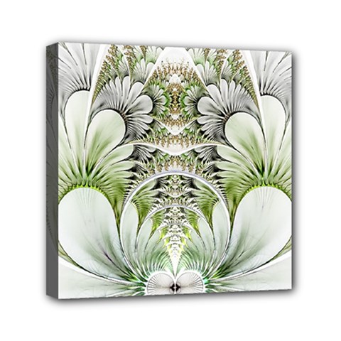 Fractal Delicate White Background Mini Canvas 6  X 6  (stretched)