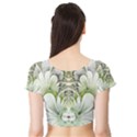 Fractal Delicate White Background Short Sleeve Crop Top View2