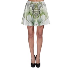 Fractal Delicate White Background Skater Skirt by HermanTelo