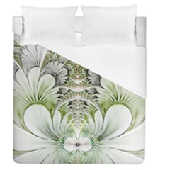 Fractal Delicate White Background Duvet Cover (queen Size)