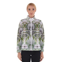 Fractal Delicate White Background Winter Jacket