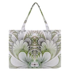 Fractal Delicate White Background Zipper Medium Tote Bag