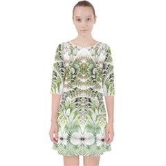 Fractal Delicate White Background Pocket Dress