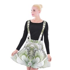 Fractal Delicate White Background Suspender Skater Skirt