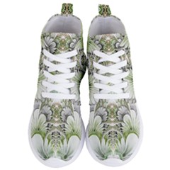 Fractal Delicate White Background Women s Lightweight High Top Sneakers