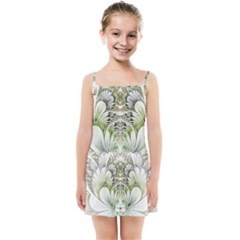 Fractal Delicate White Background Kids  Summer Sun Dress