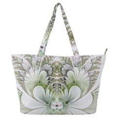 Fractal Delicate White Background Full Print Shoulder Bag