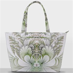 Fractal Delicate White Background Back Pocket Shoulder Bag 