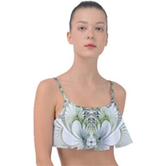 Fractal Delicate White Background Frill Bikini Top