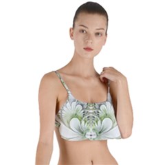 Fractal Delicate White Background Layered Top Bikini Top 