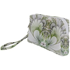 Fractal Delicate White Background Wristlet Pouch Bag (small)