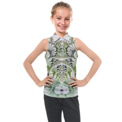 Fractal Delicate White Background Kids  Sleeveless Polo Tee