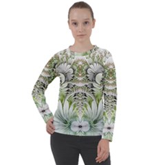 Fractal Delicate White Background Women s Long Sleeve Raglan Tee