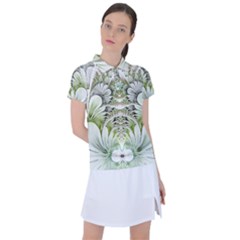 Fractal Delicate White Background Women s Polo Tee