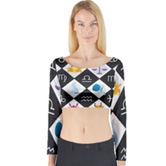 Zodiac Astrology Horoscope Long Sleeve Crop Top