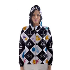 Zodiac Astrology Horoscope Women s Hooded Windbreaker