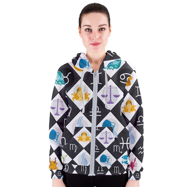 Zodiac Astrology Horoscope Women s Zipper Hoodie