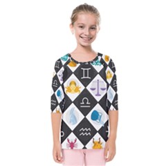 Zodiac Astrology Horoscope Kids  Quarter Sleeve Raglan Tee